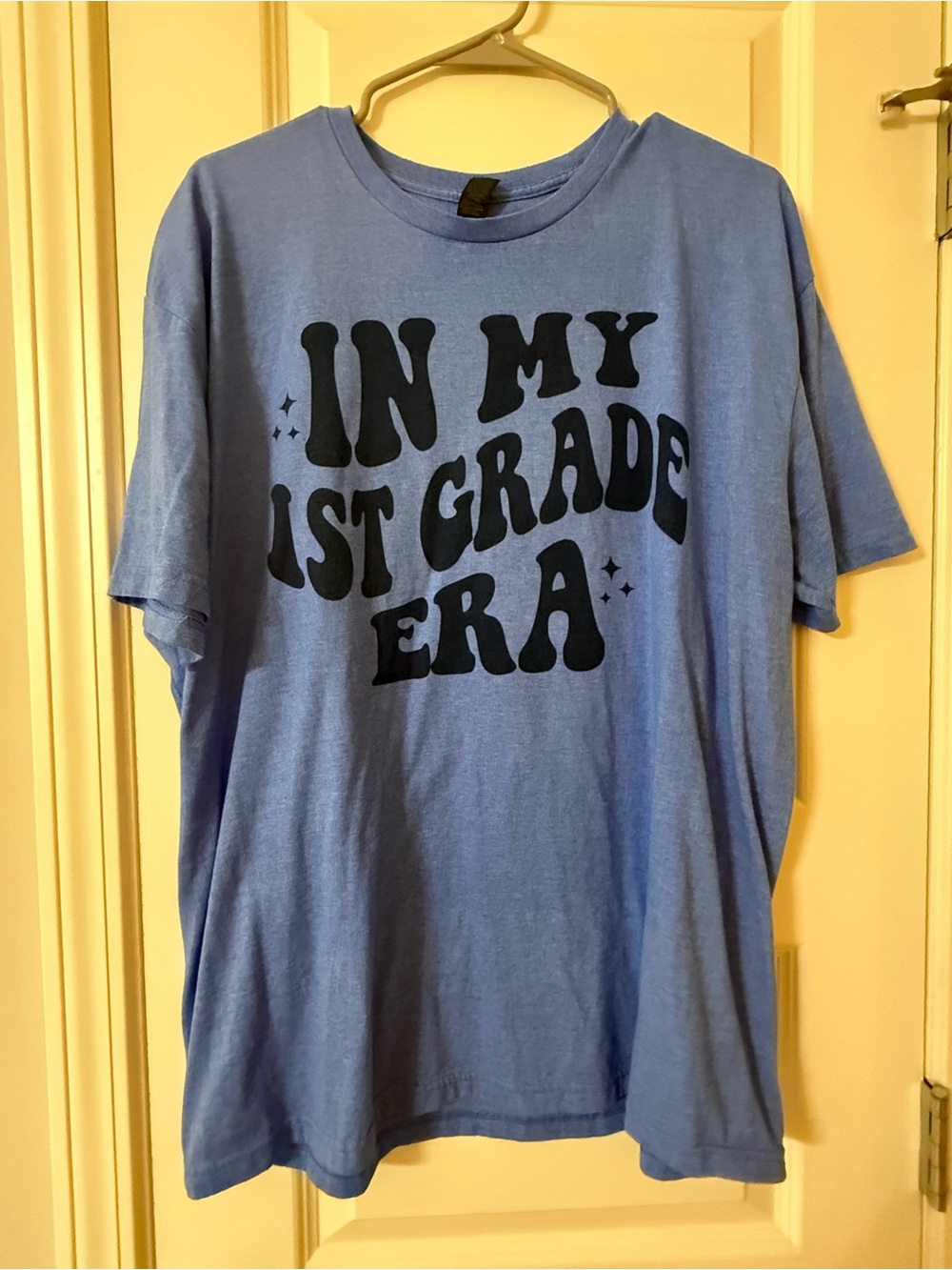 Gildan Softstyle Blue Graphic Teacher Tee - "In My 1st Grade Era" - Size XL